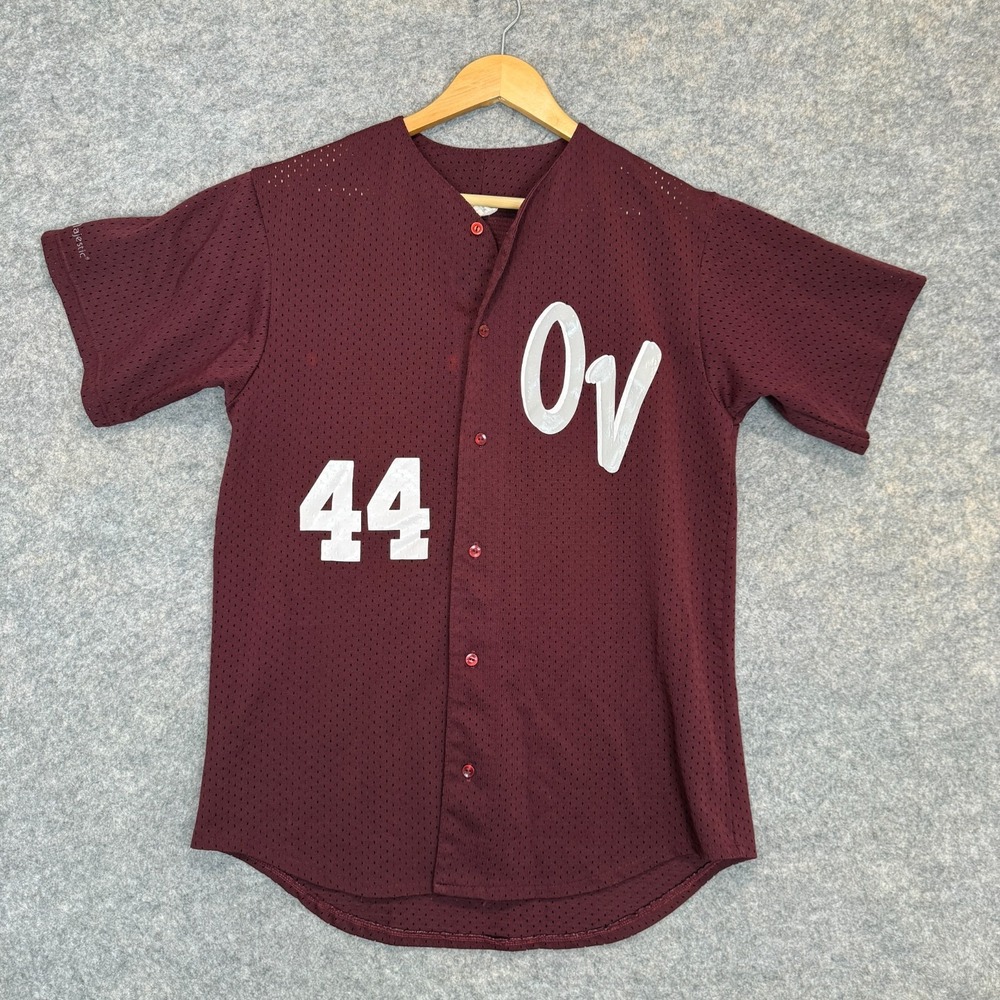 Vintage Majestic Baseball Jersey Mens Small OV 44 Maroon Red 80s 90s MADE USA